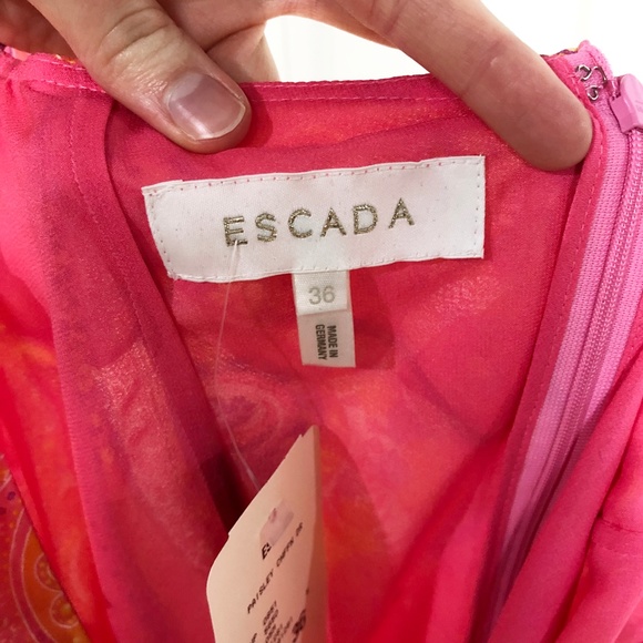 🆕 Escada Paisley Chiffon Dress - Picture 5 of 7